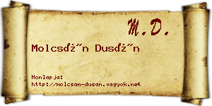 Molcsán Dusán névjegykártya